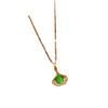 Titanium Steel Geometric Ginkgo Leaf Microinlaid True Gold Women's Necklace