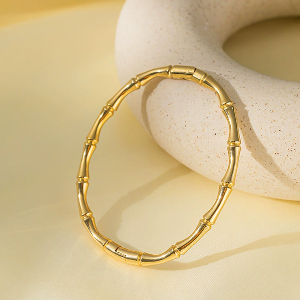Titanium Steel Geometric Girls Bracelet With Real Gold Electroplating