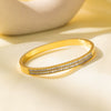 Titanium Steel Geometric Girls Bracelet With Real Gold Electroplating