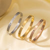 Titanium Steel Geometric Girls Bracelet With Real Gold Electroplating
