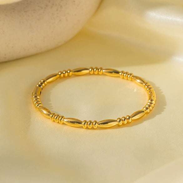 Titanium Steel Geometric Girls Bracelet With Real Gold Electroplating