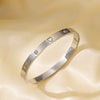 Titanium Steel Geometric Girls Bracelet With Real Gold Electroplating