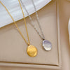Titanium Steel Geometric Gold Bean Necklace With Electroplating For Women