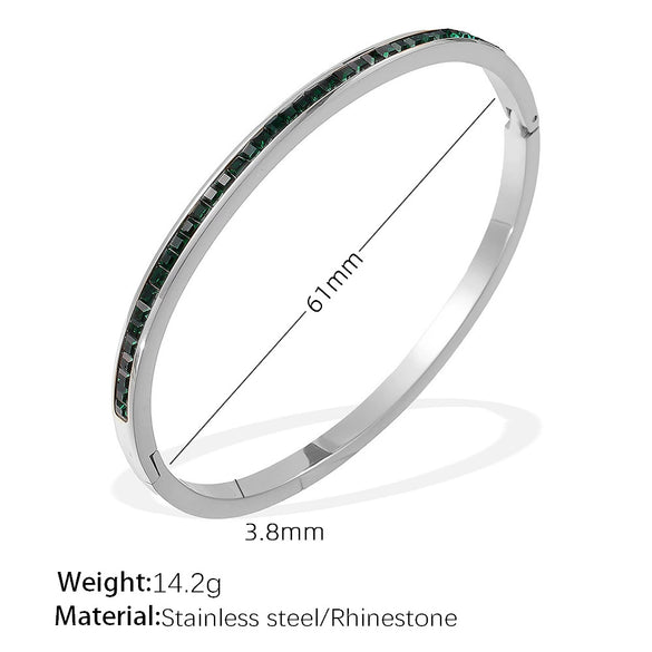 316L Stainless Steel Geometric Half Circle Electroplated Bracelet For Women
