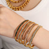 316L Stainless Steel Geometric Half Circle Electroplated Bracelet For Women