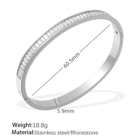 316L Stainless Steel Geometric Half Circle Electroplated Bracelet For Women