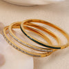 316L Stainless Steel Geometric Half Circle Electroplated Bracelet For Women