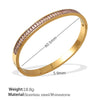 316L Stainless Steel Geometric Half Circle Electroplated Bracelet For Women