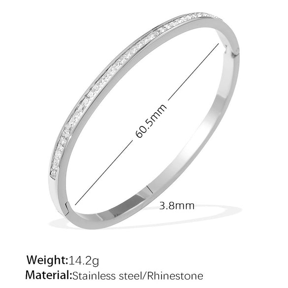 316L Stainless Steel Geometric Half Circle Electroplated Bracelet For Women