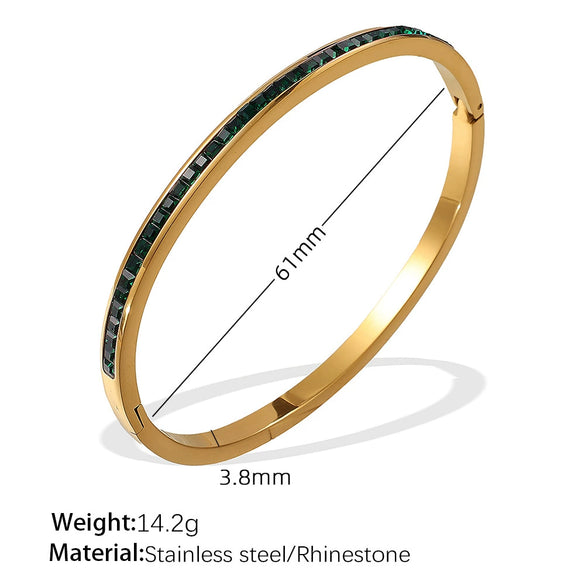316L Stainless Steel Geometric Half Circle Electroplated Bracelet For Women