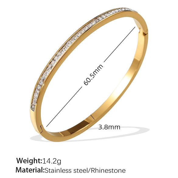 316L Stainless Steel Geometric Half Circle Electroplated Bracelet For Women