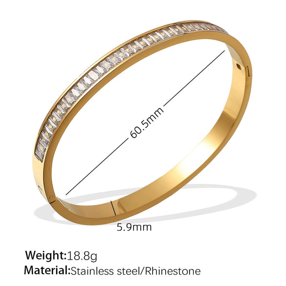 316L Stainless Steel Geometric Half Circle Electroplated Bracelet For Women