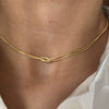 Titanium Steel Geometric Hand Knotted Necklace And Herringbone Bracelet Gold Plated Jewelry