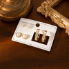 Titanium Steel Geometric Heart Earrings For Women With Electroplating And Pearl Zircon Design