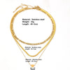Titanium Steel Geometric Heart Necklace Multi Layer Gold Plated