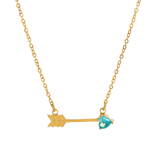 Titanium Steel Geometric Heart Pendant O Chain Necklace For Women Electroplated With 18K Gold And Twelve Birthstones High Color Preservation