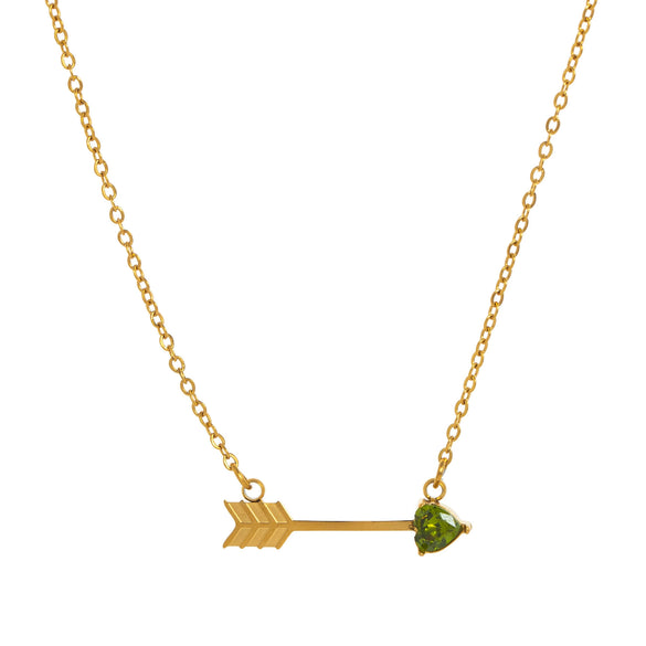 Titanium Steel Geometric Heart Pendant O Chain Necklace For Women Electroplated With 18K Gold And Twelve Birthstones High Color Preservation