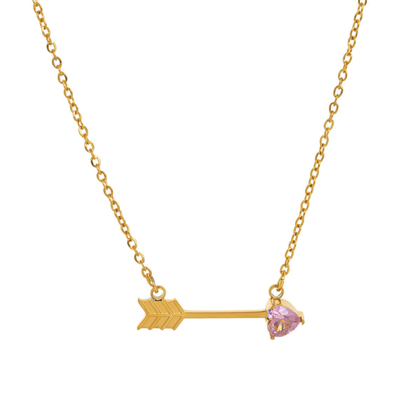 Titanium Steel Geometric Heart Pendant O Chain Necklace For Women Electroplated With 18K Gold And Twelve Birthstones High Color Preservation