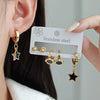 Titanium Steel Geometric Heart Shape Electroplated Earrings For Women