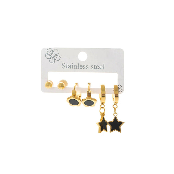 Titanium Steel Geometric Heart Shape Electroplated Earrings For Women