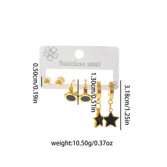 Titanium Steel Geometric Heart Shape Electroplated Earrings For Women