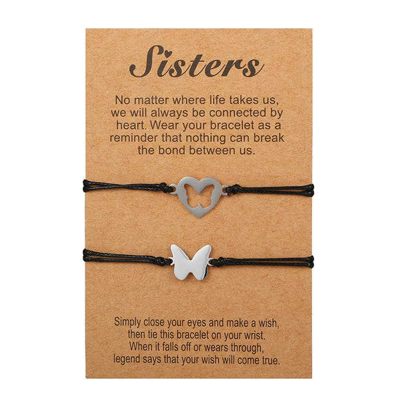 Titanium Steel Geometric Heartshaped Engraving Woven Bracelet