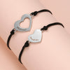 Titanium Steel Geometric Heartshaped Engraving Woven Bracelet