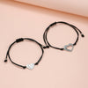Titanium Steel Geometric Heartshaped Engraving Woven Bracelet