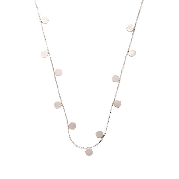 Titanium Steel Geometric Hexagonal Necklace With Electroplating