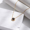 Titanium Steel Geometric High Sense Niche Square Zircon Electroplated Women's Clavicle Chain