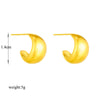 Titanium Steel Geometric Hollow Crescentshaped Electroplated Women's Earrings