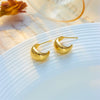 Titanium Steel Geometric Hollow Crescentshaped Electroplated Women's Earrings