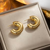 Titanium Steel Geometric Hollow Cylindrical Electroplated Women's Earrings Jewelry
