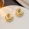 Titanium Steel Geometric Hollow Cylindrical Electroplated Women's Earrings Jewelry
