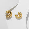Titanium Steel Geometric Hollow Cylindrical Electroplated Women's Earrings Jewelry
