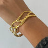 Titanium Steel Geometric Hollow Electroplated Bracelet