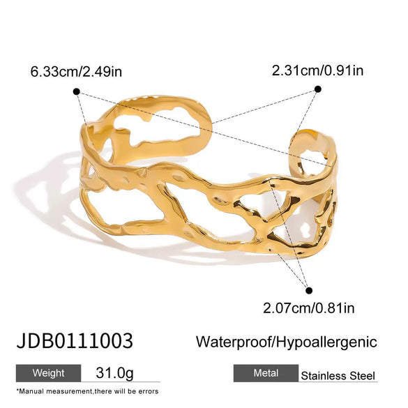 Titanium Steel Geometric Hollow Electroplated Bracelet