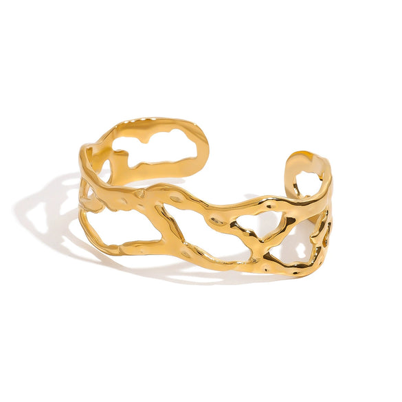 Titanium Steel Geometric Hollow Electroplated Bracelet
