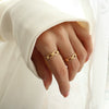 Titanium Steel Geometric Hollow Opening Adjustable Women's Ring Electroplated