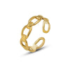 Titanium Steel Geometric Hollow Opening Adjustable Women's Ring Electroplated