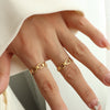 Titanium Steel Geometric Hollow Opening Adjustable Women's Ring Electroplated