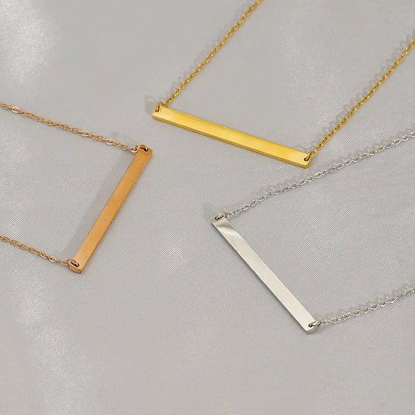 316L Stainless Steel Geometric Horizontal Necklace Clavicle Chain Jewelry With Electroplating