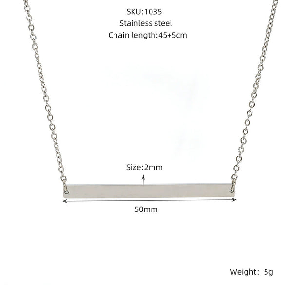 Titanium Steel Geometric Horizontal Row Pendant O Word Chain Gold Plated Fashionable Necklace