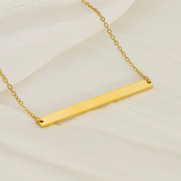 Titanium Steel Geometric Horizontal Row Pendant O Word Chain Gold Plated Fashionable Necklace