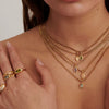 Titanium Steel Geometric Horse Eye Zircon Necklace With Electroplating For Women Light Luxury Style