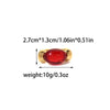 Titanium Steel Geometric Inlaid Oval Black Gem Open Ring For Women Light Luxury Electroplating Design