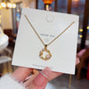 Titanium Steel Geometric Inlaid Zircon Mixed Gem Inlay Light Luxury Style Women's Meteor Necklace