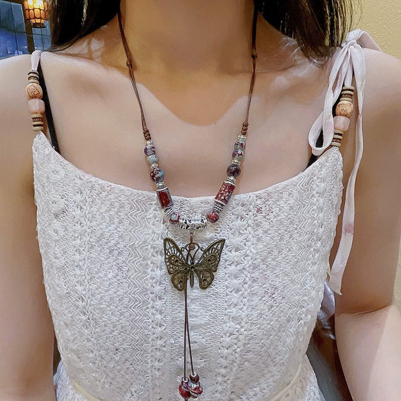 Titanium Steel Geometric Inlaid Zircon Mixed Gem Inlay Light Luxury Style Women's Meteor Necklace