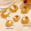 Titanium Steel Geometric Inlaid Zircon Oval Cartoon Earrings Gold Plated Vacuum Electroplated In Furnace