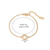 Titanium Steel Geometric Inlaid Zircon Women's Fashion Ring And Bracelet Hand Jewelry Electroplated